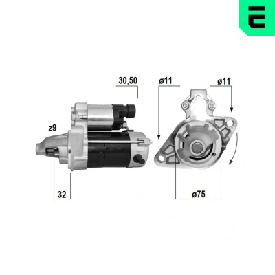 Kuva ERA 221169A Starttimoottori 12V 1kW 9 M8 HONDA: CR V 1