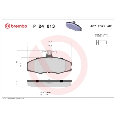 Kuva BREMBO P 24 013 Jarrupalat Ilman kulumisenilmaisinta Jarrusatulan ruuveilla tarvikkeita FORD: Sierra Mk1 Hatchback