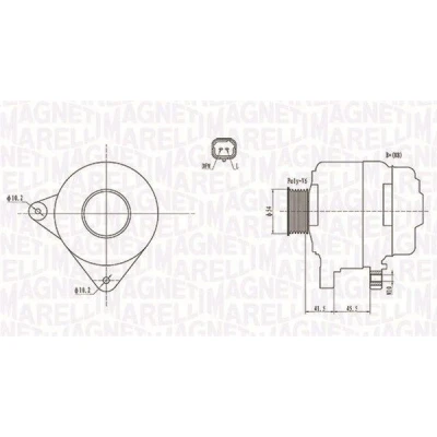 Kuva MAGNETI MARELLI 063732008010 Laturi 12V 150A CITROËN: C5 III Farmari, Berlingo II, PEUGEOT: 207 Hatchback, SW, 4007, MITSUBISHI: Outlander 2 SUV