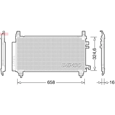 Kuva DENSO DCN50046 Ilmastoinnin Lauhdutin Vedenerottimella 658x491,8x16 R 134a 658