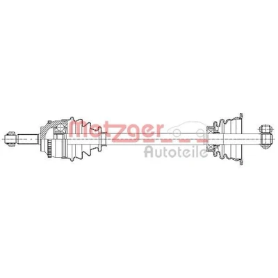 Kuva METZGER 7210025 Vetoakseli Etuakseli, vasen 625,7 RENAULT: CLIO 2