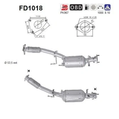 Kuva AS FD1018 Hiukkassuodatin Kordieriitti NISSAN: Qashqai / Qashqai+2 I