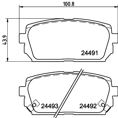 Kuva HELLA 8DB 355 012 971 Jarrupalat akustisella kulumavaroittimella KIA: CARENS 3, HYUNDAI: SONATA 6