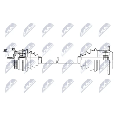 Kuva Vetoakseli, Etuakseli, vasen AUDI, SKODA, VW OE 8D0407271AN