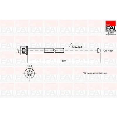 Kuva Sylinterikannen pulttisarja ALPINA, BMW, MINI, TOYOTA OE 11128513128