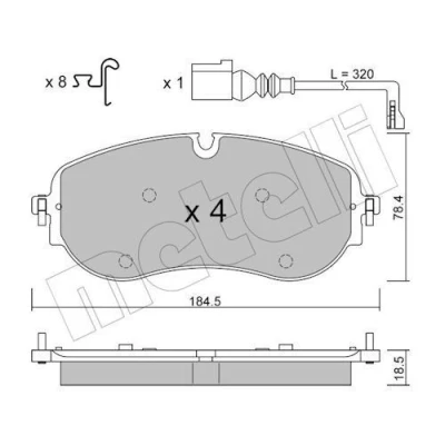 Kuva METELLI 22 1320 0 Jarrupalat Kulumisenilmaisemelle VOLKSWAGEN: ID.5