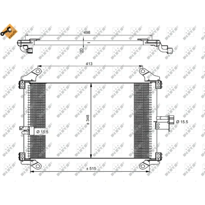 Kuva NRF EASY FIT 35494 Ilmastoinnin Lauhdutin Tiivisterenkaalla 15,5 515 FIAT: Ducato II Bussi, Flatbed Kuorma auto/Alusta