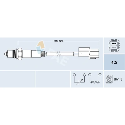 Kuva Lambda sondi, Takana, Taakse, oikea HYUNDAI EQUUS / CENTENNIAL, H 1 STAREX Buss, HIGHWAY VAN, SANTA FÉ I, SONATA IV, TRAJET, TUCSON, XG, KIA MAGEN