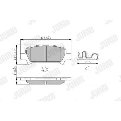 Kuva JURID 572424J Jarrupalat Ei kulumisenilmaisimelle Ilman tarvikkeita SUBARU: Impreza II Sedan, Legacy 4, Forester