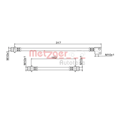 Kuva METZGER 4111862 Jarruletku Taka akseli, vasen 317, 162
