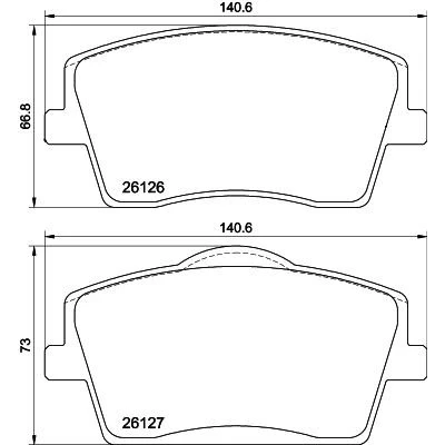 Kuva HELLA 8DB 355 039 001 Jarrupalat Ei kulumisenilmaisimelle Tarvikkeilla VOLVO: XC40