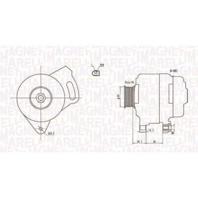Kuva MAGNETI MARELLI 063731750010 Laturi 12V 90A VOLKSWAGEN: Transporter 4 Bus,