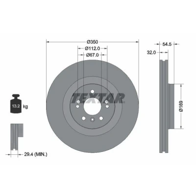Kuva TEXTAR PRO+ 92150705 Jarrulevyt MERCEDES BENZ: ML sarja, R GL