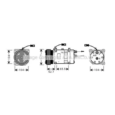 Kuva PRASCO CNAK207 Ilmastoinnin Kompressori SD6V12 R 134a PEUGEOT: 206 Hatchback