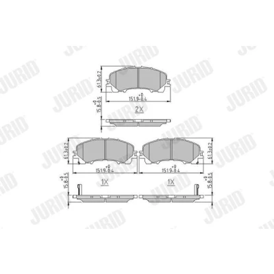 Kuva JURID 573789J Jarrupalat akustisella kulumavaroittimella Ilman tarvikkeita NISSAN: X Trail, RENAULT: Koleos 2