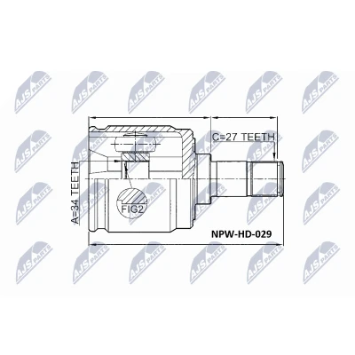 Kuva NTY NPW HD 029 Vetonivel Vaihteiston puoli, Etuakseli, vasen HONDA: ACCORD 7 Tourer, 8