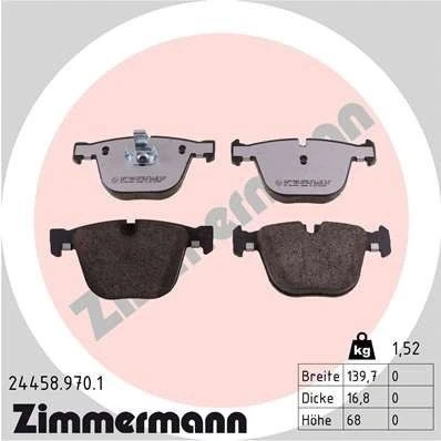 Kuva ZIMMERMANN 24458.970.1 Jarrupalat Kulumisenilmaisemelle Valokuva vastaa toimituslaajuutta BMW: X5, X6