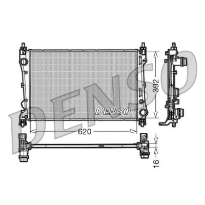 Kuva DENSO DRM09113 Jäähdytin Alumiini 620 392 16
