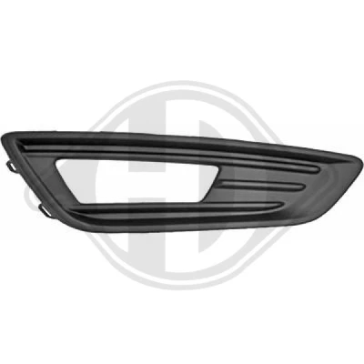 Kuva DIEDERICHS 1419048 Puskurin Ritilä Ilman aukkoja suoja /koristelistoille, reikä/reiät sumuvaloille Oikea FORD: FOCUS 3 Turnier
