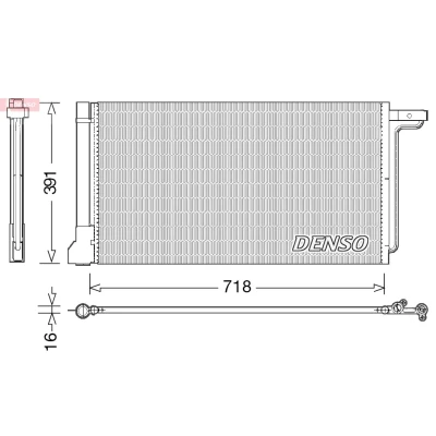 Kuva DENSO DCN10028 Ilmastoinnin Lauhdutin Vedenerottimella 718x391x16 R 134a 718 FORD: FOCUS 3 Turnier, C Max 2,