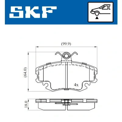 Kuva SKF VKBP 80050 Jarrupalat Kulumisenilmaisemelle Tarvikkeilla