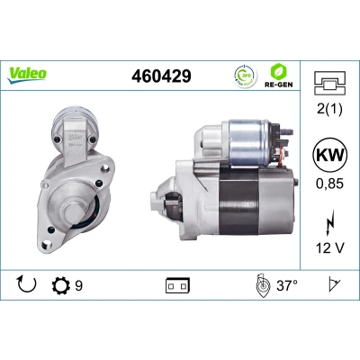 Kuva VALEO 460429 Starttimoottori 12 0,8 9 RENAULT: TWINGO 1, CLIO 3, DACIA: Sandero I