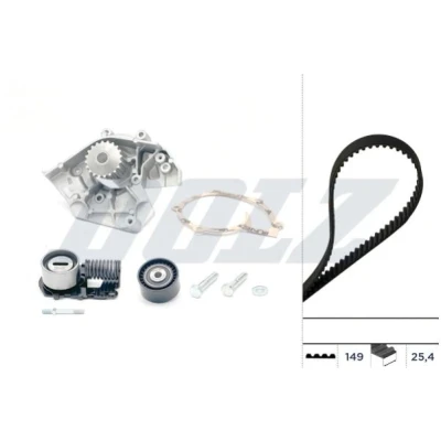 Kuva DOLZ KD009 Vesipumppu + Jakohihnasarja 149 PEUGEOT: 406 Sedan, 605 Farmari