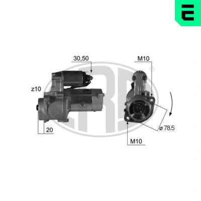Kuva ERA 220350A Starttimoottori 12 2 10 KIA: SORENTO 1, HYUNDAI: H 1 Van