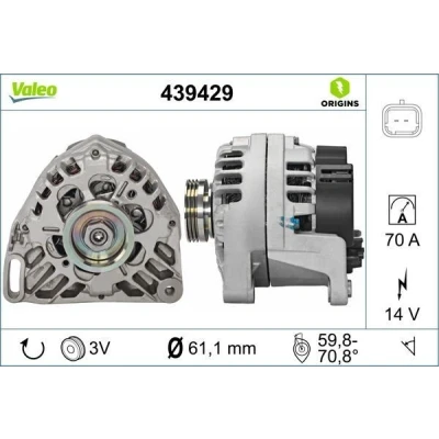 Kuva VALEO 439429 Laturi 14V 70A RENAULT: CLIO 2
