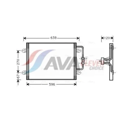 Kuva PRASCO RTA5256 Ilmastoinnin Lauhdutin 16mm Alumiini 568mm