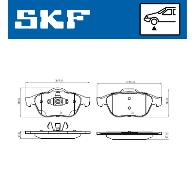 Kuva SKF VKBP 80263 Jarrupalat Ei kulumisenilmaisimelle RENAULT: GRAND SCENIC 2, 2