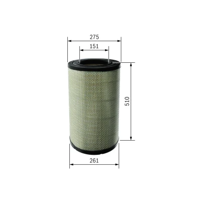 Kuva BOSCH F 026 400 678 Ilmansuodatin 510 275 Suodatinpanos