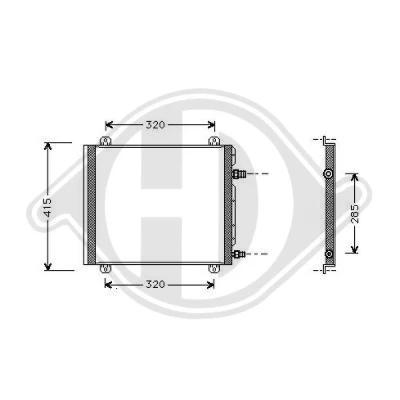Kuva DIEDERICHS DCC1328 Ilmastoinnin Lauhdutin ilman vedenerotinta Climate Alumiini R 134a
