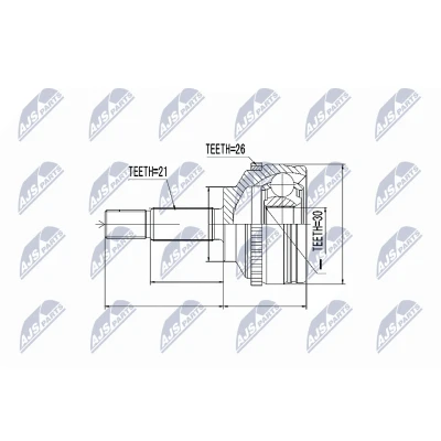 Kuva Nivelsarja, vetoakseli, Etuakseli Renault Clio II, skåp/halvkombi Kangoo, Kangoo express, Thalia I, Twingo I OE 77 00 110 484, 7711135224