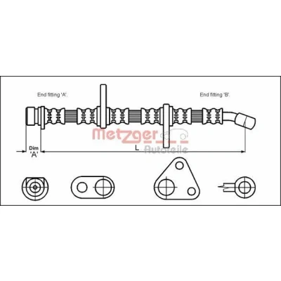 Kuva METZGER 4113501 Jarruletku 645 HONDA: CIVIC V Hatchback, 4 5 Stufenheck