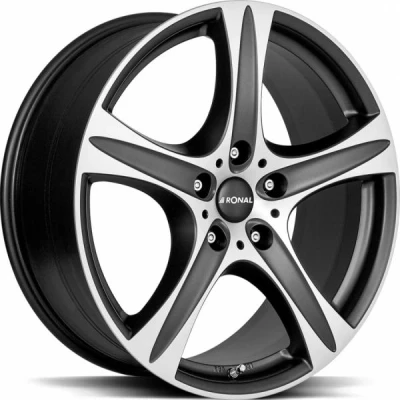 Kuva RONAL R55 SUV Matt Black front cut 9x19 5/112 ET55 B76