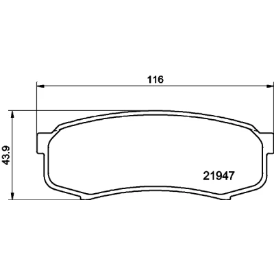 Kuva HELLA 8DB 355 016 831 Jarrupalat Ei kulumisenilmaisimelle TOYOTA: Land Cruiser Prado 120, 150, 80
