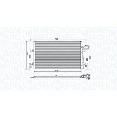 Kuva MAGNETI MARELLI 350203934000 Ilmastoinnin Lauhdutin 640x378x16 378 640 16 VOLVO: V50, C30, S40 II