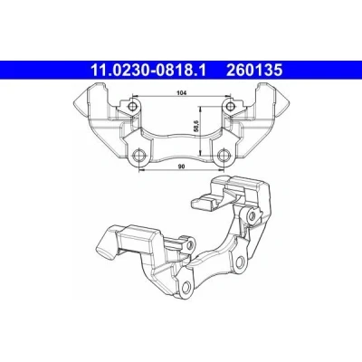 Kuva ATE 11.0230 0818.1 Jarrusatulan Pidin FORD: Focus 2 Kombi, KUGA 1, VOLVO: S40 II, V50