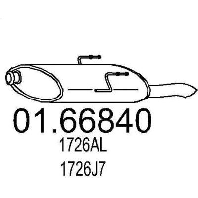 Kuva MTS 01.66840 Takaäänenvaimennin 620 PEUGEOT: 406 Farmari, Sedan