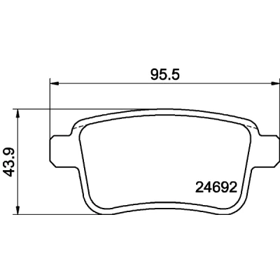 Kuva HELLA 8DB 355 013 971 Jarrupalat Ei kulumisenilmaisimelle Jarrusatulan ruuveilla Tarvikkeilla RENAULT: Kangoo II / Grand Kangoo, Express