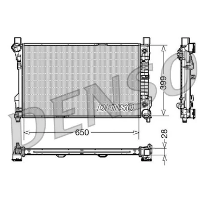Kuva DENSO DRM17079 Jäähdytin Alumiini 650 399 28 MERCEDES BENZ: C sarja T modell, Sedan, CLK Coupe