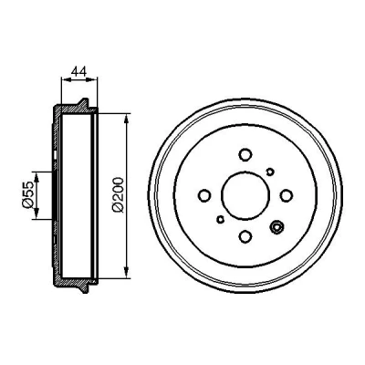 Kuva BOSCH 0 986 477 148 Jarrurumpu 233 Taka akseli TOYOTA: Aygo, CITROËN: C1 I, PEUGEOT: 107 Hatchback