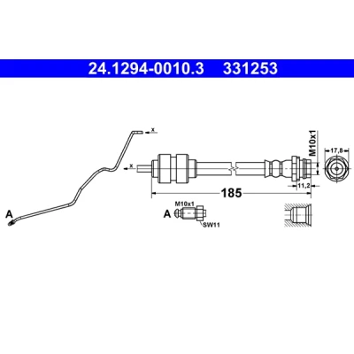 Kuva ATE 24.1294 0010.3 Jarruletku 185 M10x1 FORD: MONDEO 4 Turnier,