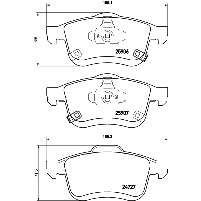 Kuva HELLA 8DB 355 021 451 Jarrupalat akustisella kulumavaroittimella FIAT: 500L