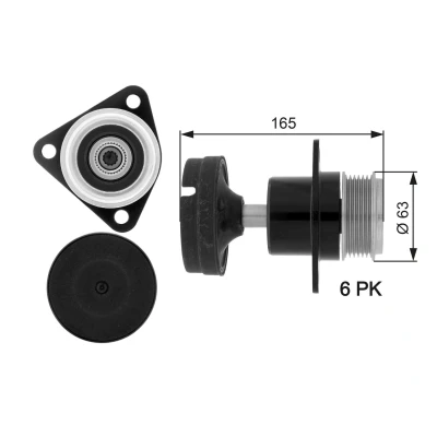 Kuva GATES OAP7050 Laturin Vapaakytkin 165 FleetRunner Micro V Stretch Fit FORD: MONDEO 4 Turnier, Focus 2 Kombi,