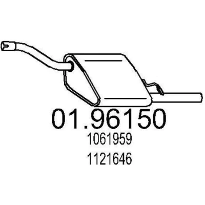 Kuva MTS 01.96150 Takaäänenvaimennin 1020 FORD: Focus Mk1 Sedan, Farmari