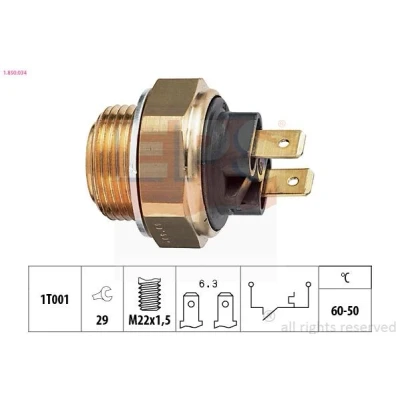 Kuva EPS 1.850.034 Lämpökytkin Jäähdyttimen Puhallin M22x1,5 Made in Italy OE Equivalent