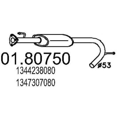 Kuva MTS 01.80750 Keskimmäinen Äänenvaimennin 860