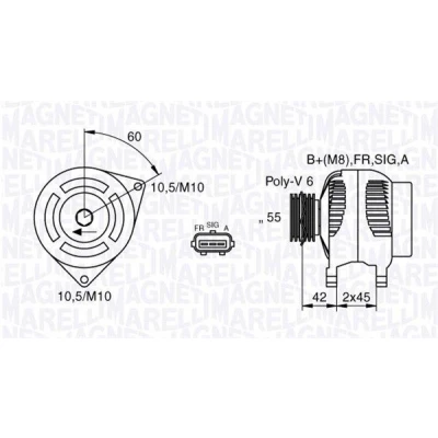 Kuva MAGNETI MARELLI 063377416010 Laturi 12V 150A VOLVO: V50, S40 II, FORD: Focus 2 Kombi, 2, KUGA 1, MAZDA: 3 Hatchback